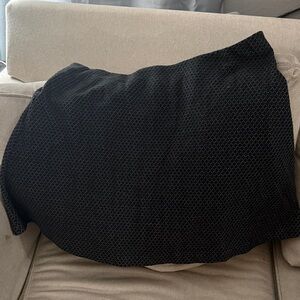 LOFT Black Geometric A-Line Skirt